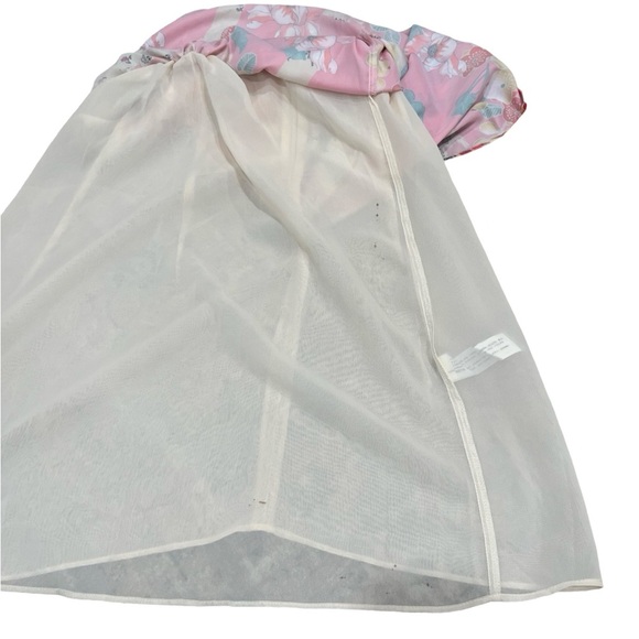 Zara Satin Effect Pink & Cream Floral Mini Dress | Size XXL - Picture 9 of 9